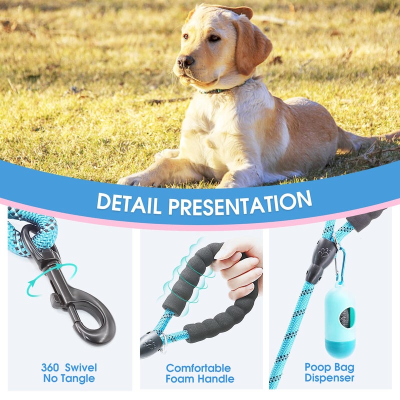 BAAPET 2/4/5/6 FT Dog Leash with Comfortable Padded Handle and Highly Reflective Threads for Small Medium and Large Dogs (4FT-1/2'', Blue) - Image 3